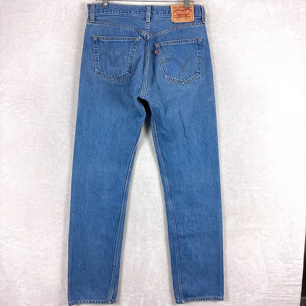 VTG Levis 501 Jeans Mens 33x38 (32x33) Faded Button Fly Classic Preppy Indie